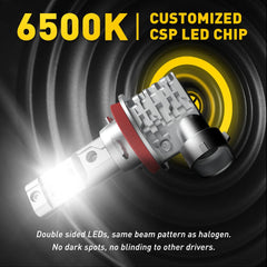 AUXITO H11 LED Headlight Kit Low Beam Bulb Super Bright 6500K Bulbs Free Return AUXITO