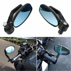 1 Pair 7/8" 22mm Motorcycle Rear View Handle Bar End Side Rearview Mirrors Black