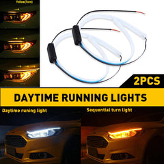 24" LED DRL Light Sequential Amber Flexible Turn Signal for Strip Headlight 2PCS 6B93BC-57
