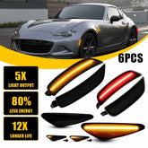 6x For 2016-22 Mazda MX-5 Miata MX5 LED Front Rear Side Marker Lights Smoked EOA 6B93BC-57