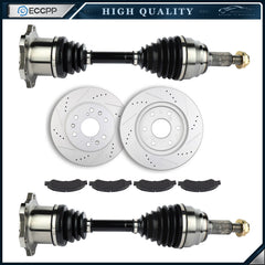 Front CV Axle + Brake Pads & Rotors for Chevrolet Silverado 1500 4.8L 2005-2006