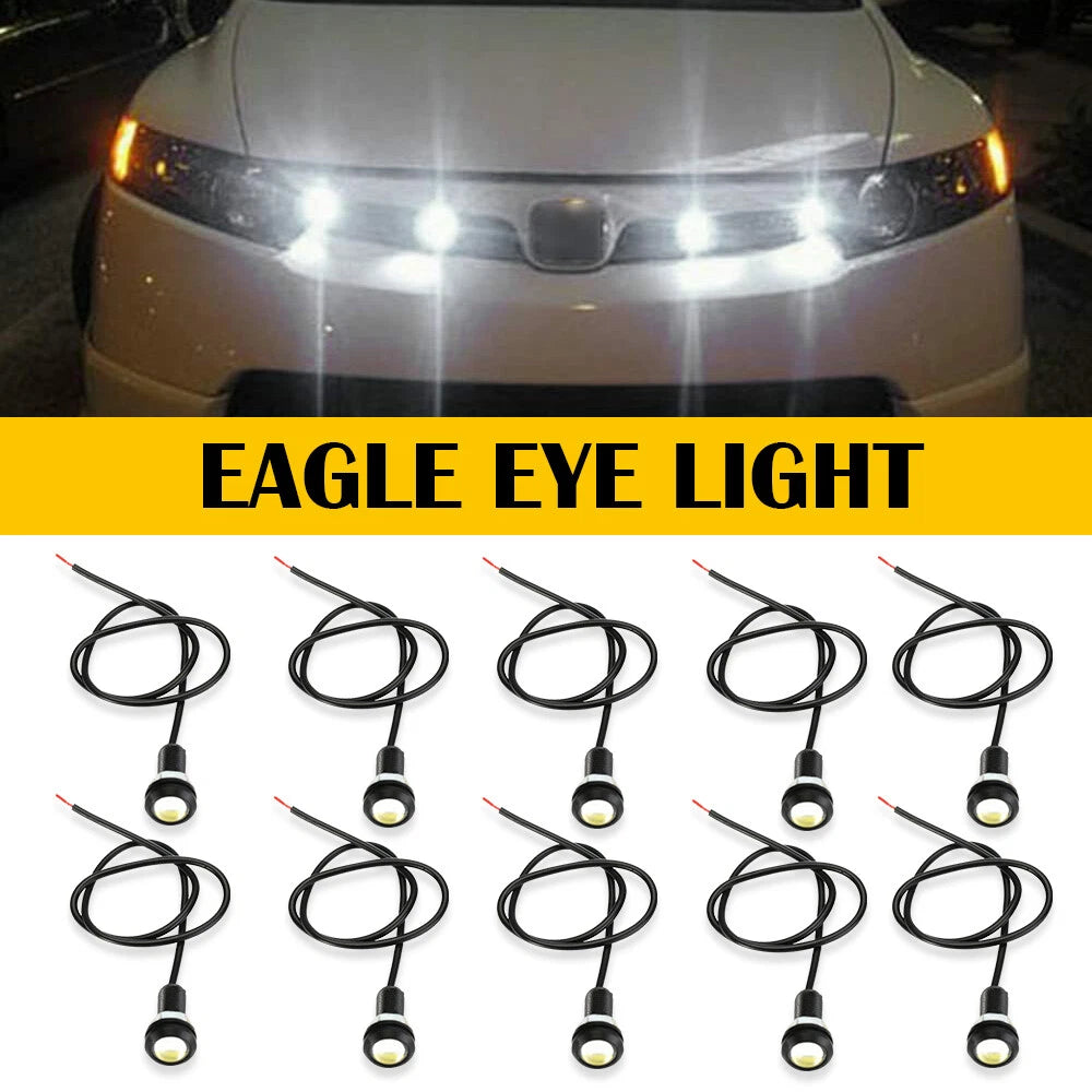 10X White LED Rock Round Button Light For Truck Eagle Eye Side Marker Light Lamp 6B93BC-57