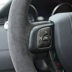 Black Suede Leather Steering Wheel Hand-stitch on Cover For Land Rover Evoque 6B93BC-57