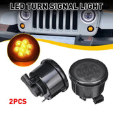 Front Amber LED Turn Lights Signal for Jeep Wrangler 2007-2018 JK (Smoke Lens) 6B93BC-57