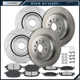 Front Rear Disc Rotors Ceramic Brake Pads for Lincoln MKS MKT Ford Flex Taurus
