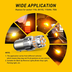 4X AUXITO Amber 7506 1156 LED Turn Signal Light Canbus BA15S Parking Bulbs EOA AUXITO