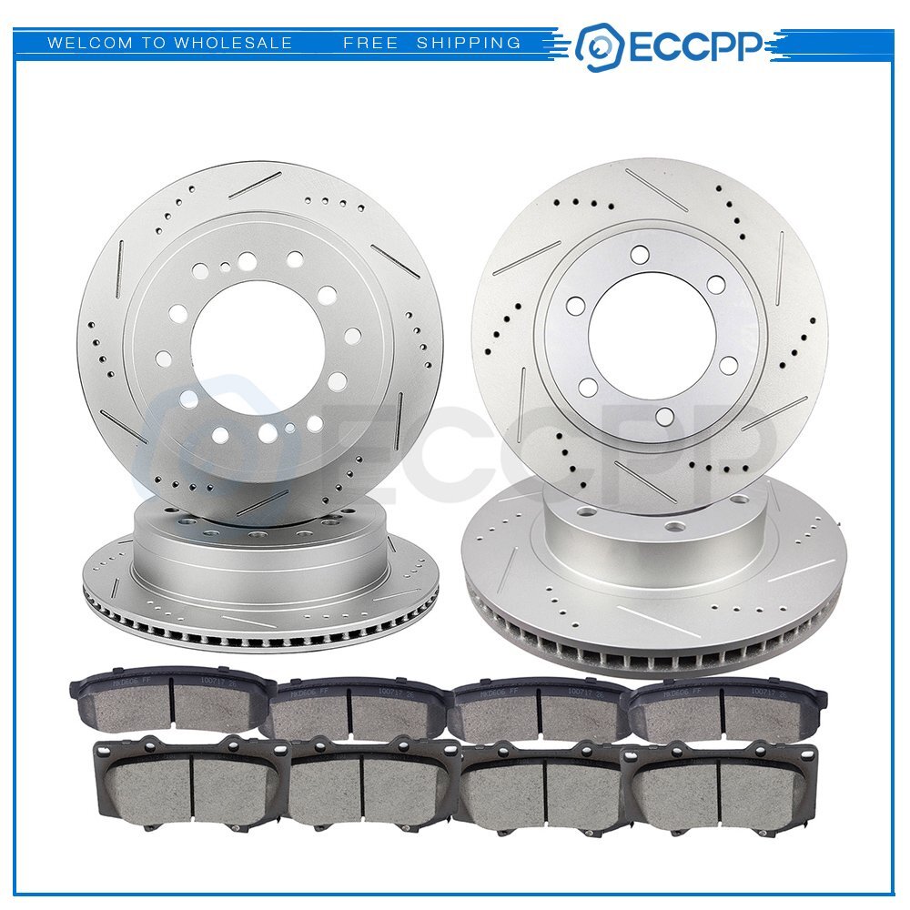 Ceramic Brake Pads And Rotors Front Rear For Toyota FJ Cruiser 10-14 6B93BC-57