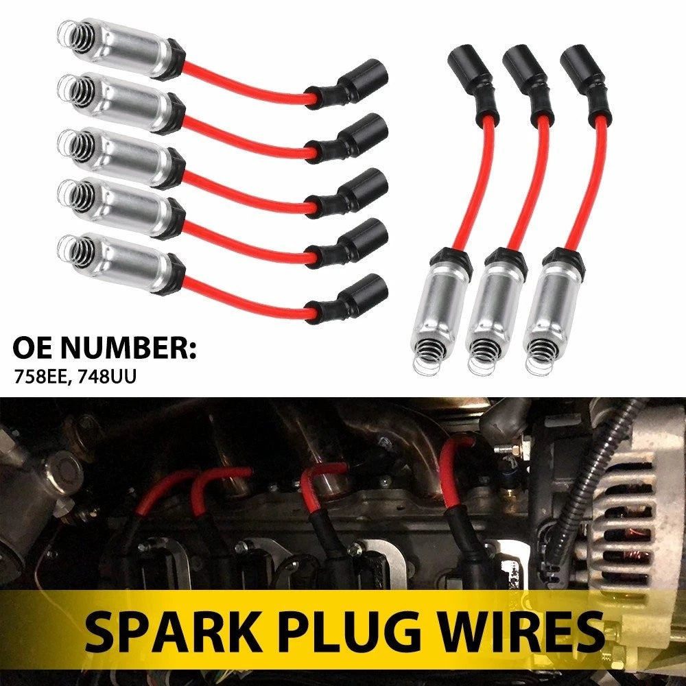 For 14-18 GMC Sierra 1500 Chevrolet Silverado 1500 Spark Plug Wire Set 758EE EOA 6B93BC-57