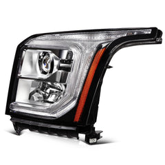 Pair Halogon Headlights Assembly For 2015-2017 GMC Yukon 5.3L 6.2L Black Amber 6B93BC-57