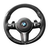 Carbon Fiber&Hole Leather Steering Wheel Hand Sewing Wrap Cover Fit For BMW X5
