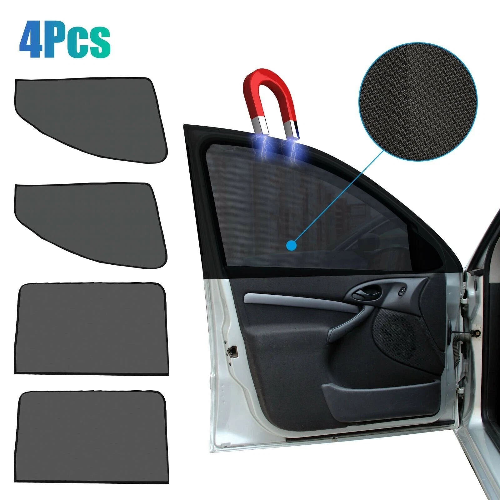 Magnetic Side Car Front Rear Window Sun Shade Cover Mesh Shield UV Protection 6B93BC-57