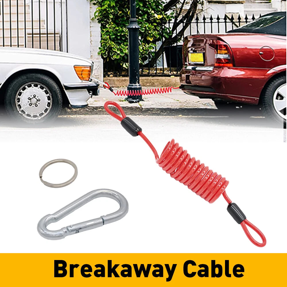 2pcs Breakaway Trailer Cable Trailer Spring Safety Rope Coiled Brake Away Cable 6B93BC-57