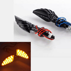 4x Black Skull Turn Signal Light For Yamaha V-Star 650 950 1100 1300 Classic