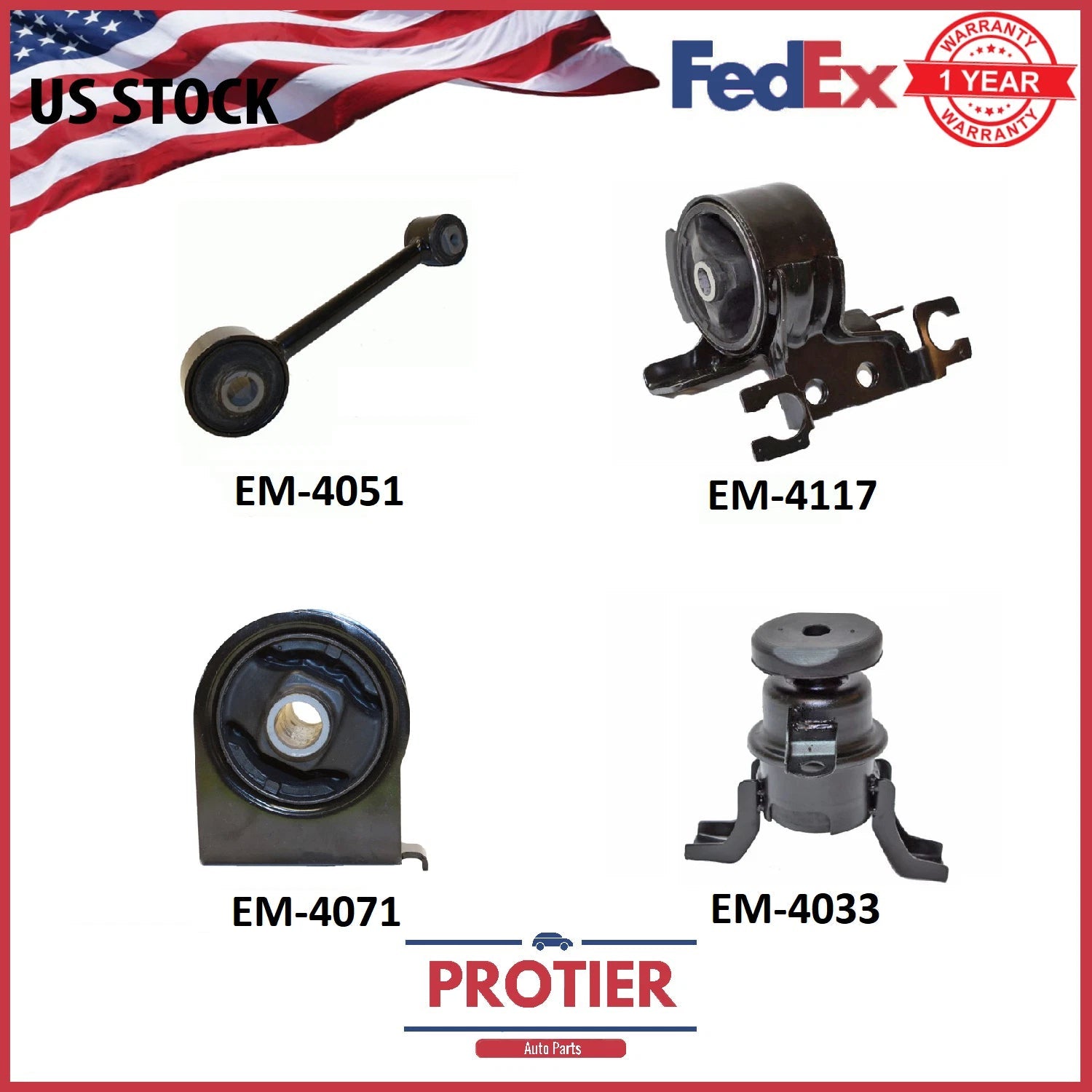 Engine Motor & Trans Mount Set for 2005-2008 Ford Escape 2.3L Hybrid 6B93BC-57