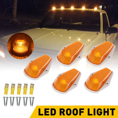 5x Amber LED Cab Roof Running Marker Light Kit For 1980-1997 Ford F150 F250 F350 6B93BC-57