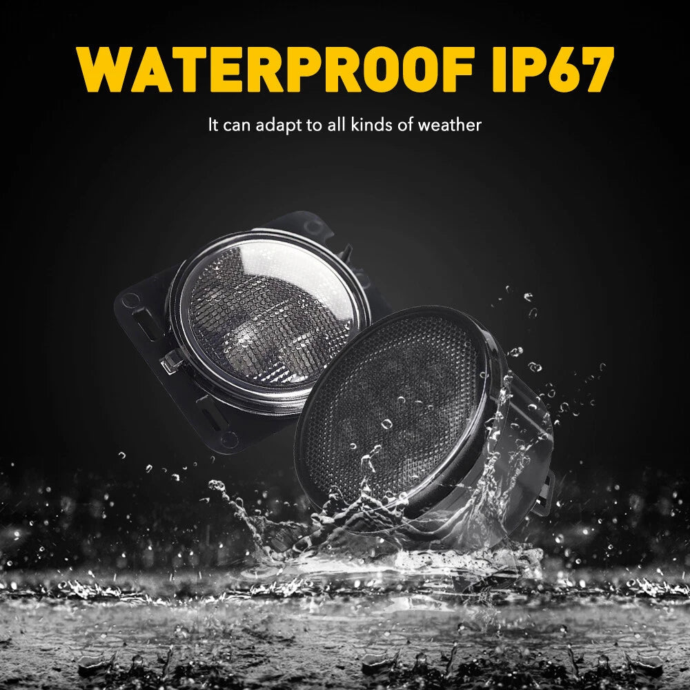 LED Turn Signal+ Side Fender Light Marker Smoked Lens For Jeep Wrangler JK 07-17 6B93BC-57