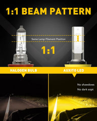 AUXITO Lamp H11 H8 H9 Amber Yellow LED Fog Light DRL Bulbs Super Bright 6000LM A AUXITO