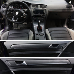Interior Center Console Carbon Fiber Molding Sticker Decals For VW Golf 7