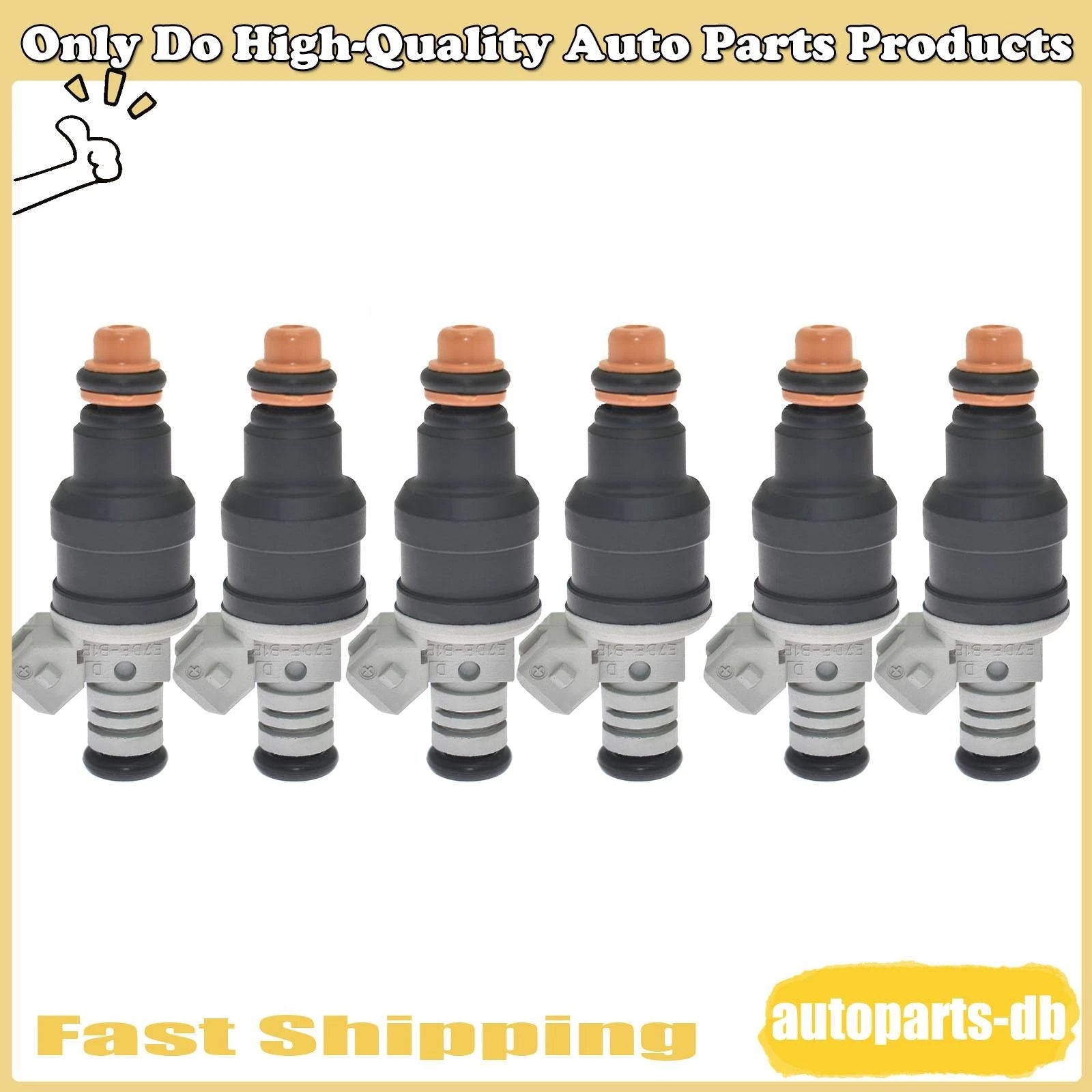 6pcs Fuel Injector for 1986-1989 Ford E-150 F-150 LINCOLN MERCURY 0280150727 6B93BC-57