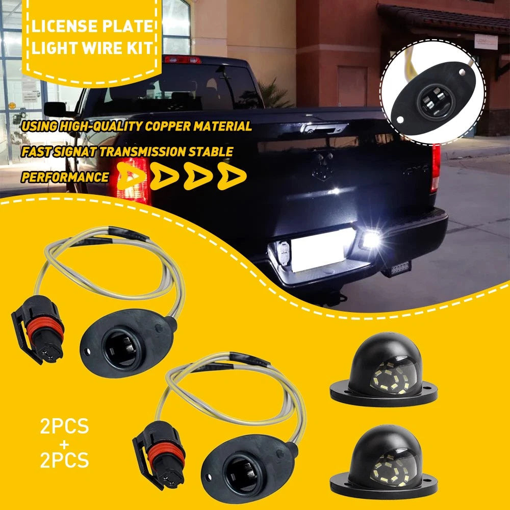 For 1994-2001 Dodge Ram 1500 License Plate Light Wire & Harnesses Assembly Kit A 6B93BC-57