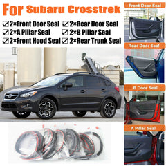 Rubber Seal Strips Weather Draft Wind Noise Reduction Kit For Subaru Crosstrek