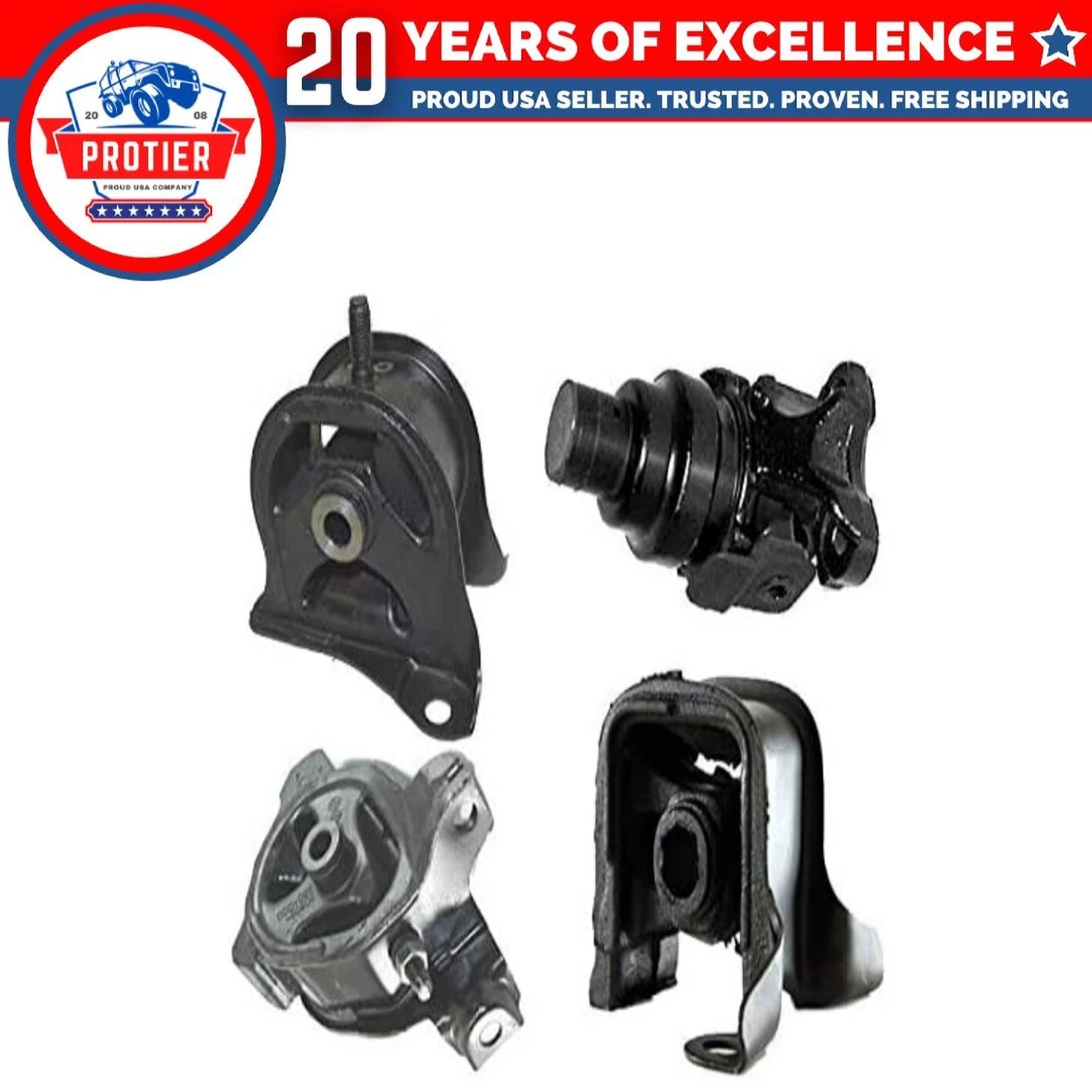 Fits 1995 Honda Accord DX/LX 2.2L MANUAL Motor & Trans Mount Set 4PCS : A6530, 6B93BC-57