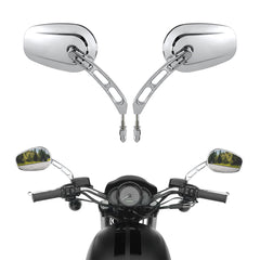 Chrome Rear-View Mirrors For Harley Road Street Glide Sportster Dyna Softail FL
