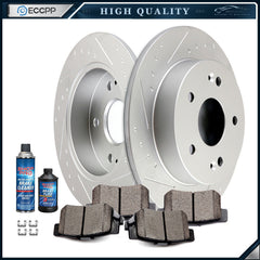 For 1997 1998 1999-2001 Honda Prelude Rear Slotted Brake Rotors And Ceramic Pads KOEEP