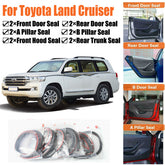Door Rubber Seal Strips Draft Wind Noise Reduction Kit For Toyota Land Cruiser