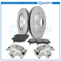 Front Brake Calipers Brake Rotors Brake Pads Set 8Pcs For 2011-2014 Chrysler 200 6B93BC-57