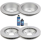 4WD 331mm Front and Rear Drilled Brake Rotors for 1999 - 2004 Ford F-250 F-350