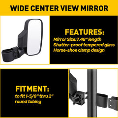 UTV Rear View Side Set Mirrors For Polaris Ranger XP RZR Crew 570 800 900 1000 6B93BC-57