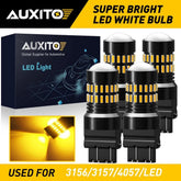 4X AUXITO Turn Signal Light 3156 3157A Amber LED Bulb 48H For Chevy Silverado EC AUXITO