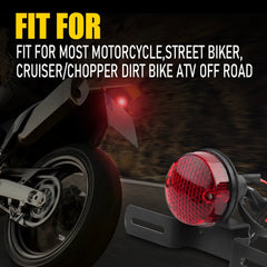 Round Motorcycle LED Brake Tail Light Red For Harley Chopper Bobber Cafe Racer A 6B93BC-57