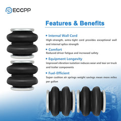 4x Air Suspension Spring Air Bags For 3/8" 1/2" NPT Port Heavy Duty 2600 LBS 6B93BC-57
