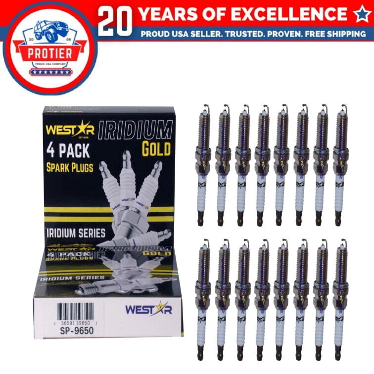 16x spark plugs laser iridium SP-9650 9029 22401-JA01B compatible with Nissan 6B93BC-57