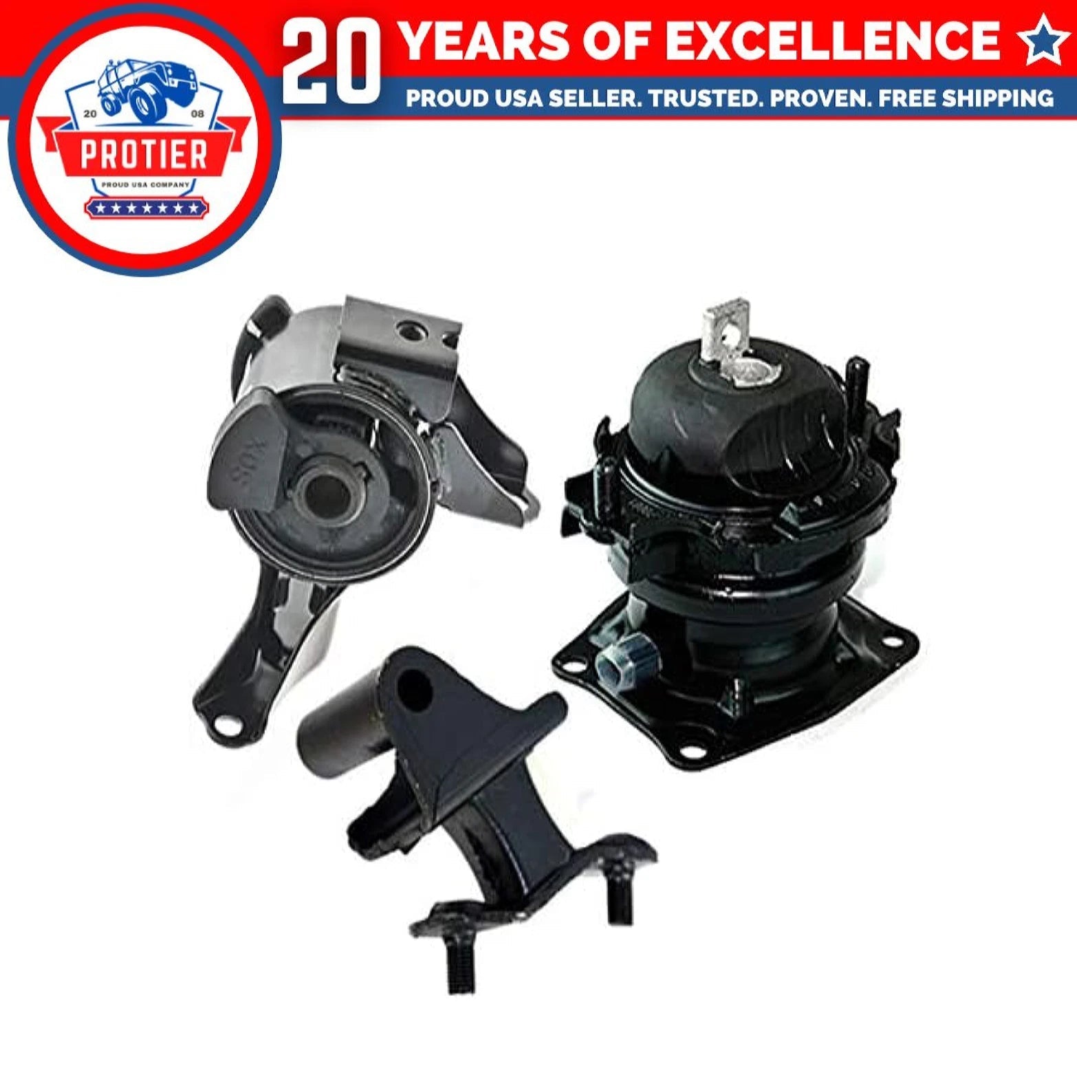 Fits 2006-2008 Honda Pilot 3.5L 2WD Front/Front RT Motor & Rear Trans Mount 3pc 6B93BC-57