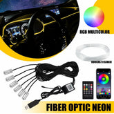 8M RGB LED Car Interior Fiber Optic Neon EL Wire Strip Atmosphere Light APP EOA 6B93BC-57