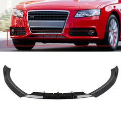 Glossy Black Fits 2009-2012 Audi A4 B8 S-Line Bumper Front Lip Spoiler 6B93BC-57