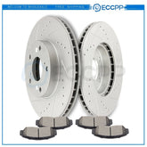 Front Brake Rotors And Ceramic Pads For 2003-2005 2006 2007 Honda Accord Drilled KOEEP