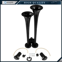 For Boat Train Car Semi Truck Air Horn 2 Compressors Kit 12V 148DB Dual Trumpet 6B93BC-57