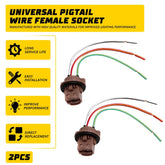 Universal Pigtail Wire Female Socket 7443 Two Harness Rear Turn Signal Lamp EOA 6B93BC-57
