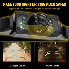 Rear View Backup Camera Parking Reverse Back Up Camera Waterproof CMOS 7LED EOA 6B93BC-57