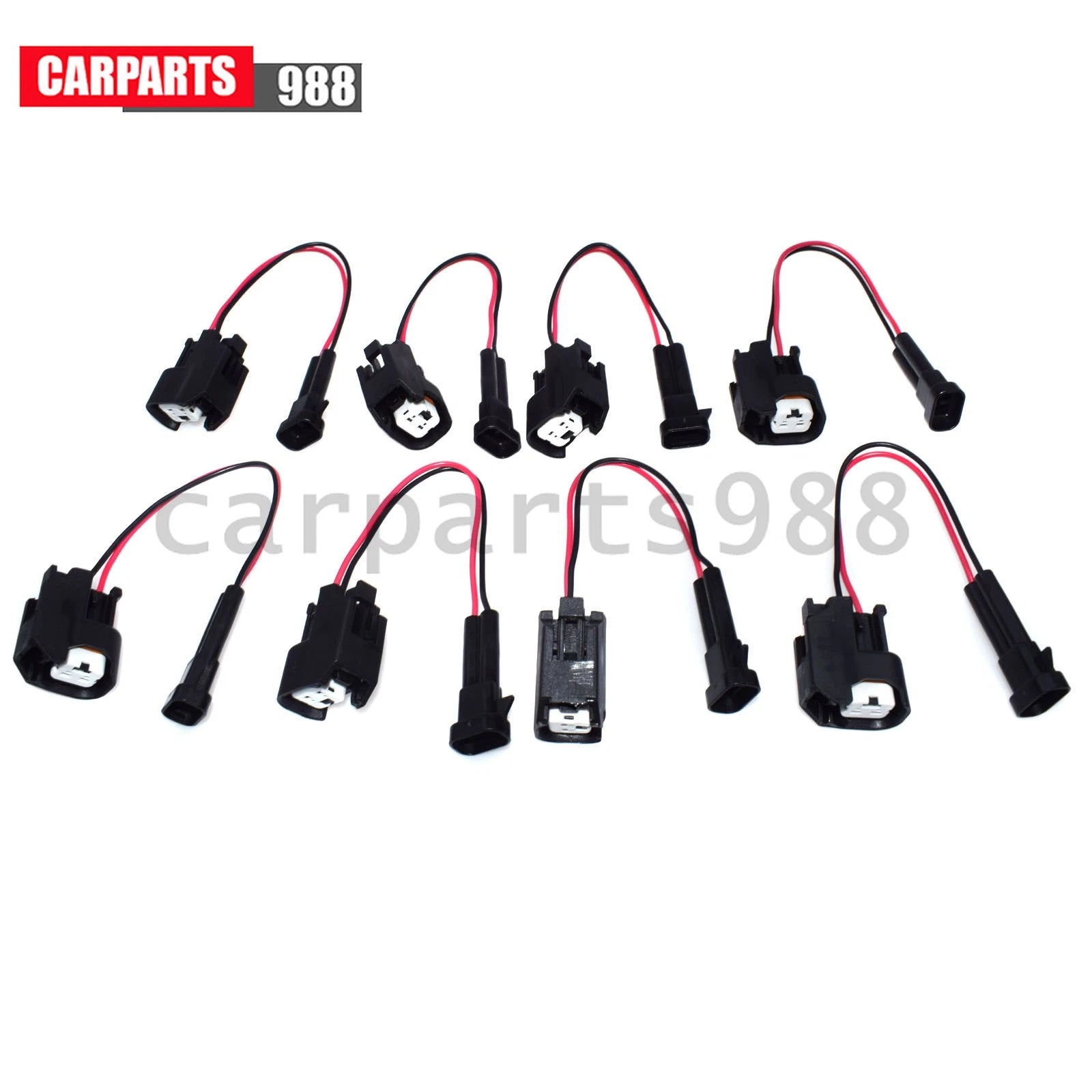8Pcs LQ4 LQ9 4.8 5.3 6.0 Wire Harness to LS2 LS3 LS7 EV6 Injector Adapters Kit 6B93BC-57