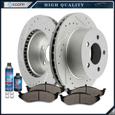 Front Drilled & Slotted Ceramic Brake Pads And Rotors For Jeep Grand Cherokee