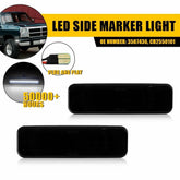 Smoked White Fender Side Marker Lights For 1981-93 Dodge D150 D250 D350 Truck EA 6B93BC-57