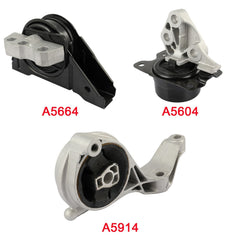 3Pcs Engine Motor Mount & Auto Transmission Mount for Saturn Vue 2009-2010 2.4L 6B93BC-57