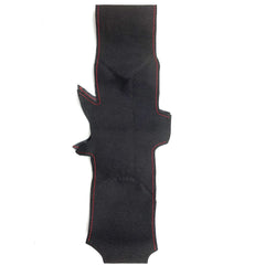 Black Suede Leather Steering Wheel Red Stitch Wrap Cover For Porsche Panamera