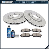 Front Drilled & Slotted Brake Rotors And Ceramic Pads For Chrysler 2012 - 2016 KOEEP