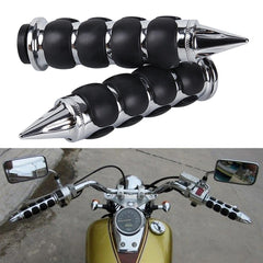 1" Motorcycle Chrome Black Hand Grips Handlebar Fit Harley Yamaha Honda Kawasaki